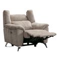 Monroe Electric Recliner Sofa Suite - 3+1+1 Seater - Adjustable Headrest - Fossil - Fabric
