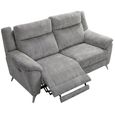 Monroe Electric Recliner Sofa Suite - 3+2 Seater - Adjustable Headrest - Ash Grey - Fabric