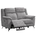 Monroe Electric Recliner Sofa Suite - 3+2 Seater - Adjustable Headrest - Ash Grey - Fabric