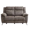 Monroe Electric Recliner Sofa Suite - 3+2 Seater - Adjustable Headrest - Stone - Fabric