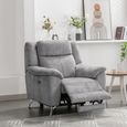 Monroe Electric Recliner Armchair - Adjustable Headrest - Ash Grey - Fabric