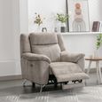 Monroe Electric Recliner Armchair - Adjustable Headrest - Fossil - Fabric