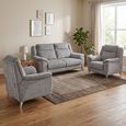 Monroe Sofa Suite - 3+1+1 Seater - Ash Grey - Fabric