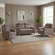 Monroe Sofa Suite - 3+1+1 Seater - Stone - Fabric