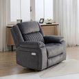 Morgan Electric Recliner Armchair - Slate Grey - Fabric