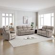 Morgan Electric Recliner Sofa Suite - 3+2+1 Seater - Taupe - Fabric