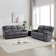 Morgan Electric Recliner Sofa Suite - 3+2 Seater - Slate Grey - Fabric