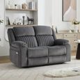 Morgan Electric Recliner Sofa Suite - 3+2+1 Seater - Slate Grey - Fabric