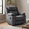 Morgan Manual Recliner Armchair - Slate Grey - Fabric