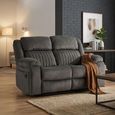 Morgan Manual Recliner Sofa - 2 Seater - Iron - Fabric