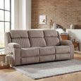 Morgan Manual Recliner Sofa - 3 Seater - Taupe - Fabric
