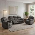 Morgan Manual Recliner Sofa Suite - 3+1+1 Seater - Iron - Fabric