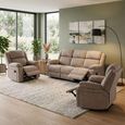 Morgan Manual Recliner Sofa Suite - 3+1+1 Seater - Taupe - Fabric