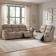 Morgan Manual Recliner Sofa Suite - 3+2 Seater - Taupe - Fabric