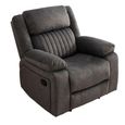 Morgan Manual Recliner Armchair - Iron - Fabric