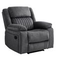 Morgan Manual Recliner Armchair - Slate Grey - Fabric