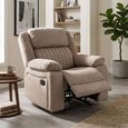 Morgan Manual Recliner Armchair - Taupe - Fabric