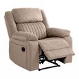 Morgan Manual Recliner Armchair - Taupe - Fabric
