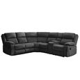 Morgan Manual Recliner Corner Sofa - with Storage Console - Iron - Fabric