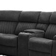 Morgan Manual Recliner Corner Sofa - with Storage Console - Iron - Fabric