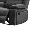 Morgan Manual Recliner Corner Sofa - with Storage Console - Iron - Fabric
