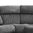 Morgan Manual Recliner Corner Sofa - with Storage Console - Slate Grey - Fabric
