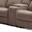 Morgan Manual Recliner Corner Sofa - with Storage Console - Taupe - Fabric