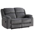 Morgan Manual Recliner Sofa - 2 Seater - Slate Grey - Fabric