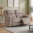 Morgan Manual Recliner Sofa - 2 Seater - Taupe - Fabric