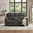 Morgan Manual Recliner Sofa - 2 Seater - with Storage Console - Iron - Fabric