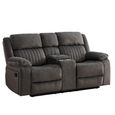 Morgan Manual Recliner Sofa - 2 Seater - with Storage Console - Iron - Fabric