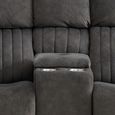 Morgan Manual Recliner Sofa - 2 Seater - with Storage Console - Iron - Fabric