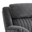 Morgan Manual Recliner Sofa - 2 Seater - with Storage Console - Slate Grey - Fabric