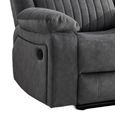 Morgan Manual Recliner Sofa - 2 Seater - with Storage Console - Slate Grey - Fabric