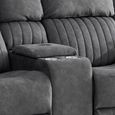 Morgan Manual Recliner Sofa - 2 Seater - with Storage Console - Slate Grey - Fabric