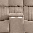 Morgan Manual Recliner Sofa - 2 Seater - with Storage Console - Taupe - Fabric