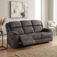 Morgan Manual Recliner Sofa - 3 Seater - Iron - Fabric