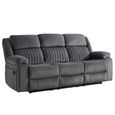 Morgan Manual Recliner Sofa - 3 Seater - Slate Grey - Fabric