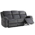 Morgan Manual Recliner Sofa - 3 Seater - Slate Grey - Fabric