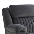 Morgan Manual Recliner Sofa - 3 Seater - Slate Grey - Fabric