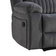 Morgan Manual Recliner Sofa - 3 Seater - Slate Grey - Fabric