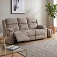 Morgan Manual Recliner Sofa - 3 Seater - Taupe - Fabric