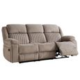 Morgan Manual Recliner Sofa - 3 Seater - Taupe - Fabric
