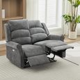 Regency Recliner Sofa - 2 Seater - Anthracite - Fabric