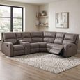 Silverton Recliner Corner Sofa - with Storage Console - Taupe - Fabric
