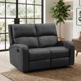 Silverton Recliner Sofa - 2 Seater - Grey - Fabric