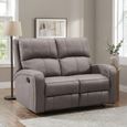 Silverton Recliner Sofa - 2 Seater - Taupe - Fabric