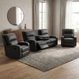 Silverton Recliner Sofa Suite - 3+1+1 Seater - with Storage Console - Grey - Fabric