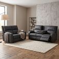 Silverton Recliner Sofa Suite - 3+2 Seater - with Storage Console - Grey - Fabric
