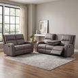 Silverton Recliner Sofa Suite - 3+2 Seater - with Storage Console - Taupe - Fabric